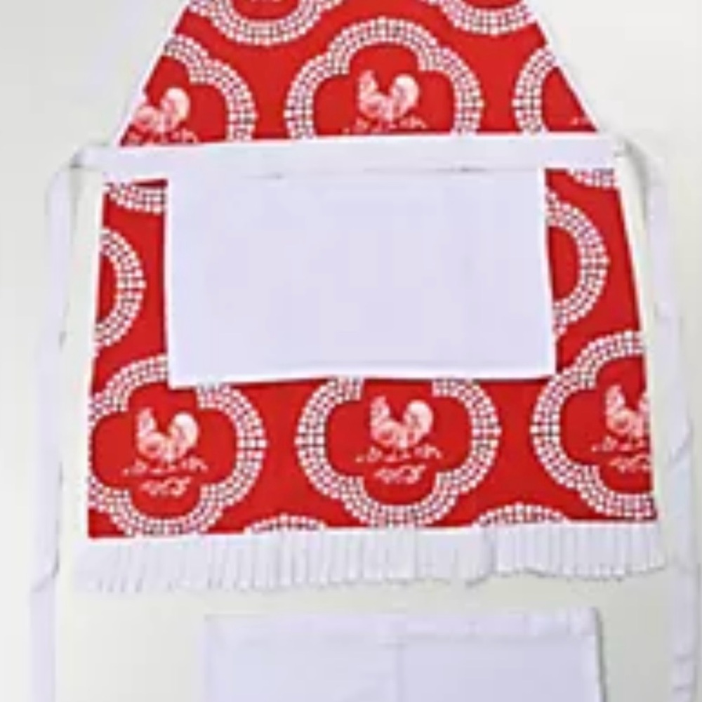 Red Rooster Pattern Apron NWT - Picture 3 of 6